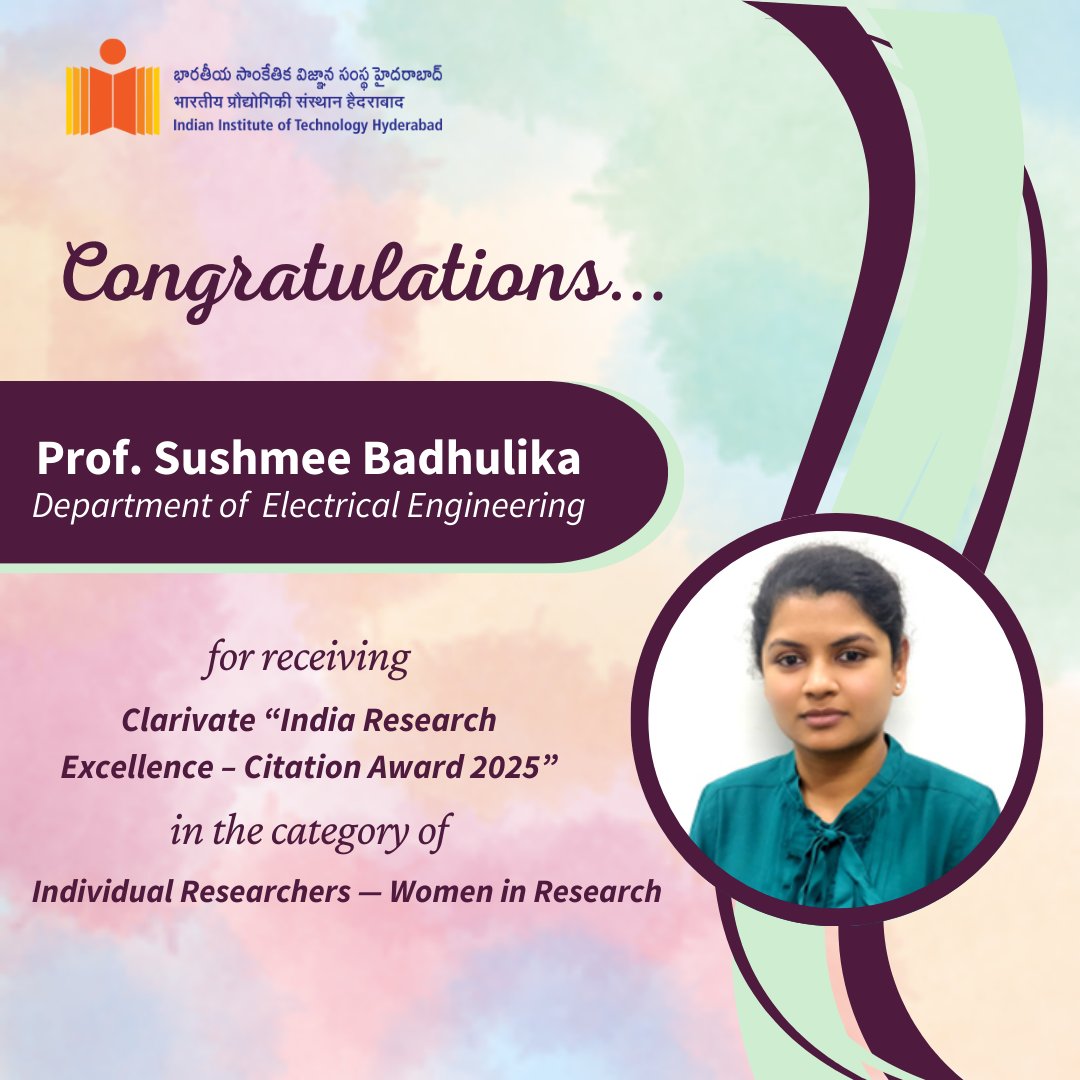 Clarivate India Research Excellence Awards 2025 – IIT Hyderabad