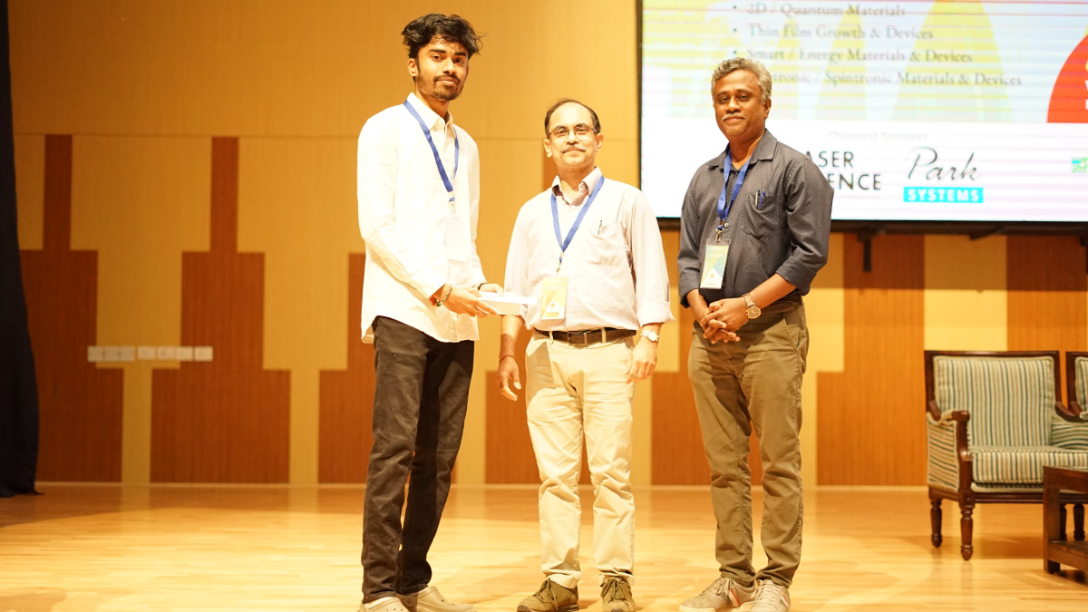 Best Oral Presentation Award for MTech student Mr. Vishnu K at International Conference on Laser and Other Deposition Techniques (iCOLD25)