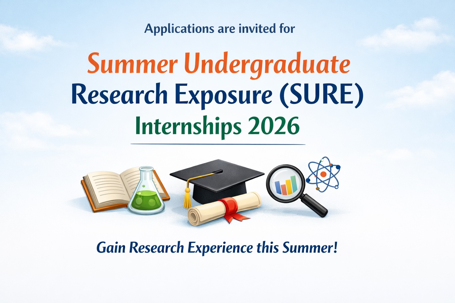 Applications are invited for Summer Undergraduate Research Exposure (SURE) Internships 2026